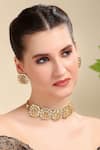 Shop_Auraa Trends_Gold Plated Diamonds, Stones Temple Choker Set _at_Aza_Fashions