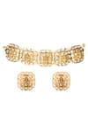 Buy_Auraa Trends_Gold Plated Diamonds, Stones Temple Choker Set _at_Aza_Fashions