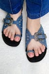 Buy_SANDALWALI_Blue Cutwork Nadia Denim Flats _at_Aza_Fashions