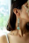 Shop_Do Taara_Blue Stones Dangler Earrings _at_Aza_Fashions
