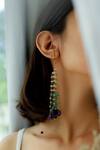 Shop_Do Taara_Multi Color Stones Dangler Earrings _at_Aza_Fashions