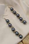 Buy_Do Taara_Grey Pearls Drop Earrings _at_Aza_Fashions