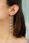 Do Taara_Grey Pearls Drop Earrings _Online_at_Aza_Fashions