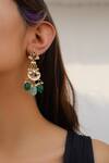 Do Taara_Green Jade Stones Juna Dangler Earrings_Online_at_Aza_Fashions