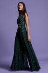 Two Sisters By Gyans_Green Viscose Mirror Embroidered Jumpsuit_Online_at_Aza_Fashions
