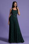 Buy_Two Sisters By Gyans_Green Viscose Mirror Embroidered Jumpsuit_Online_at_Aza_Fashions