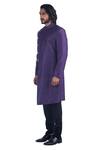 Buy_Poonam Kasera_Purple Silk Asymmetric Bandhgala Set_Online_at_Aza_Fashions