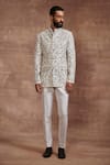 Buy_Raghavendra Rathore Jodhpur_White Silk Plain Tapered Trouser _at_Aza_Fashions