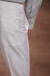 Buy_Raghavendra Rathore Jodhpur_White Silk Plain Tapered Trouser _Online_at_Aza_Fashions