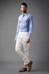 Buy_Raghavendra Rathore Jodhpur_White Cotton Plain Porcelain Jodhpur Breeches _at_Aza_Fashions