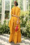 Shop_Adi By Aditya Khandelwl_Yellow Silk Embroidered Kurta Sharara Set_at_Aza_Fashions