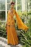 Adi By Aditya Khandelwl_Yellow Silk Embroidered Kurta Sharara Set_at_Aza_Fashions