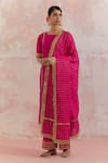 Buy_TIC_Fuchsia Raw Silk Rukbat Embellished Kurta Set _at_Aza_Fashions