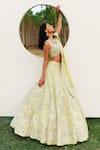 Mishru_Green Lyana Floral Embroidered Lehenga Set_Online_at_Aza_Fashions