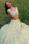 Buy_Mishru_Green Lyana Floral Embroidered Lehenga Set_Online_at_Aza_Fashions
