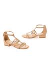Oceedee_Beige Cutwork Ophelia Strappy Open Toe Block Heel_Online_at_Aza_Fashions