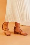 Buy Oceedee Brown Cutwork Ophelia Strappy Open Toe Block Heel at Aza Fashions Buy_Oceedee_Brown Cutwork Ophelia Strappy Open Toe Block Heel_at_Aza_Fashions
