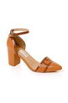 Oceedee_Brown Oceana Pointed Toe Block Heels_Online_at_Aza_Fashions