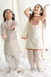 Shop_Chotibuti_Ivory Cotton Embroidered Mirror Work Kurta Salwar Set _at_Aza_Fashions