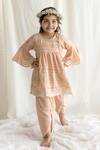 Buy_Chotibuti_Peach Georgette Tassels Chikankari Angarkha Kurta And Dhoti Pant Set _at_Aza_Fashions