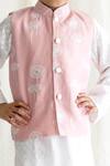 Buy_Chotibuti_Pink Bundi Linen Embroidered Dandelion Flower Floral Kurta Set_Online_at_Aza_Fashions