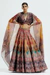 Buy_Rajdeep Ranawat_Yellow Dupion Leela Printed Lehenga Skirt_Online_at_Aza_Fashions