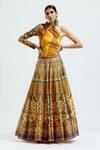 Buy_Rajdeep Ranawat_Yellow Lycra Floral, Geometric Asymmetric Mari Printed One Shoulder Top_at_Aza_Fashions