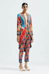 Rajdeep Ranawat_Blue Satin Philippe Printed Jacket_Online_at_Aza_Fashions
