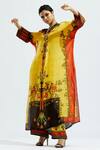Buy_Rajdeep Ranawat_Yellow Satin Floral, Geometric Permaz Printed Palazzo_at_Aza_Fashions