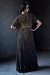 Shop_Geisha Designs_Black Viscose And Nylon Beads & Cutdana, Sequin Denise Embroidered Gown _at_Aza_Fashions