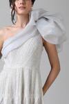 Geisha Designs Off White Nylon, Polyester And Viscose Sequin & Crystals One Shiraz Gown Online at Aza Fashions Geisha Designs_Off White Nylon, Polyester And Viscose Sequin & Crystals One Shiraz Gown _Online_at_Aza_Fashions