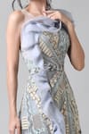 Buy_Geisha Designs_Grey Nylon And Viscose Embroidery Thread Round Melody Gown  _Online_at_Aza_Fashions