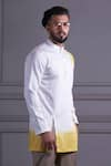 Agape_White Cotton Tie Dye Ombre Kurta _Online_at_Aza_Fashions