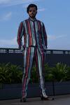 Shop Agape Multi Color Cotton Stripe Pattern Pant Set at Aza Fashions Shop_Agape_Multi Color Cotton Stripe Pattern Pant Set_at_Aza_Fashions