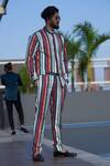 Agape Multi Color Cotton Stripe Pattern Pant Set Online at Aza Fashions Agape_Multi Color Cotton Stripe Pattern Pant Set_Online_at_Aza_Fashions