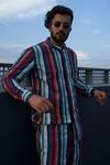 Shop Agape Multi Color Cotton Stripe Pattern Pant Set Online at Aza Fashions Shop_Agape_Multi Color Cotton Stripe Pattern Pant Set_Online_at_Aza_Fashions
