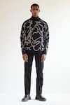 Buy_Countrymade_Black 100% Cotton Desert Wave Jacquard Sweater_at_Aza_Fashions