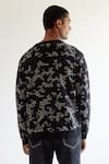 Shop Countrymade Black 100% Cotton Camo Dash Jacquard Sweater at Aza Fashions Shop_Countrymade_Black 100% Cotton Camo Dash Jacquard Sweater_at_Aza_Fashions