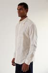 Shop_Countrymade_Ivory Linen Embroidery Abstract Shirt _Online_at_Aza_Fashions