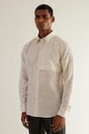 Buy_Countrymade_Ivory Linen Printed Abstract Shirt _Online_at_Aza_Fashions