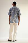 Shop_Countrymade_Blue Linen Abstract Print Shirt_at_Aza_Fashions