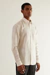 Buy_Countrymade_Ivory Cotton Linen Printed Abstract Shirt _Online_at_Aza_Fashions