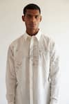 Countrymade_Ivory Linen Embroidery Abstract Shirt _Online_at_Aza_Fashions