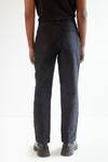 Shop_Countrymade_Black Cotton Silk Infinity Pattern Quilted Trousers_at_Aza_Fashions