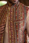 Chhavvi Aggarwal_Multi Color Crepe, Chanderi , Glaze Printed Bundi And Kurta Set _Online_at_Aza_Fashions