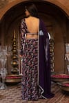 Chhavvi Aggarwal_Purple Crepe And Georgette Lining Shantoon Print & Embroidery Floral Lehenga Set _Online_at_Aza_Fashions