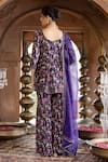 Shop_Chhavvi Aggarwal_Purple Crepe And Organza Lining Shantoon Cutdana, Floral Kurta Sharara Set_at_Aza_Fashions