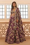Sana Barreja_Purple Cotton Silk Arfana Printed Lehenga Set_Online_at_Aza_Fashions