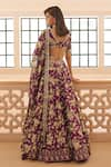 Sana Barreja_Purple Chanderi Silk Printed Floral-paisley Motifs Arfana Lehenga Set _Online_at_Aza_Fashions