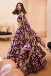Buy_Sana Barreja_Purple Cotton Silk Arfana Printed Lehenga Set_Online_at_Aza_Fashions